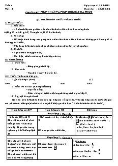 Giáo án Đại số 8 - Học kỳ I - Tuần 1 - Tiết 1, 2