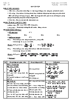 Giáo án Đại số 8 - Học kỳ I - Tuần 15 - Tiết 29, 30