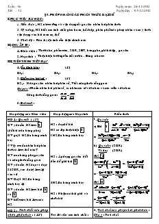 Giáo án Đại số 8 - Học kỳ I - Tuần 16 - Tiêt 32, 33, 34