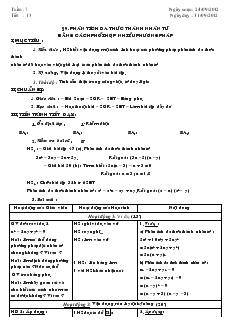 Giáo án Đại số 8 - Học kỳ I - Tuần 7 - Tiết 13, 14