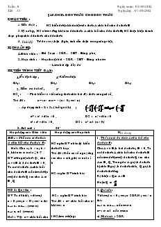 Giáo án Đại số 8 - Học kỳ I - Tuần 8 - Tiết 15, 16