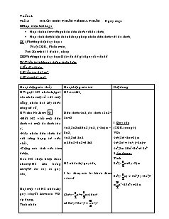 Giáo án Đại số 8 học kỳ I