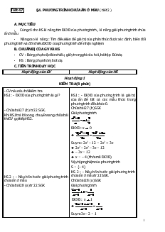 Giáo án Đại số 8 - Học kỳ II - Tiết 47 đến tiết 50