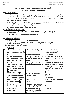 Giáo án Đại số 8 - Học kỳ II - Tuần 20 - Tiết 41, 42