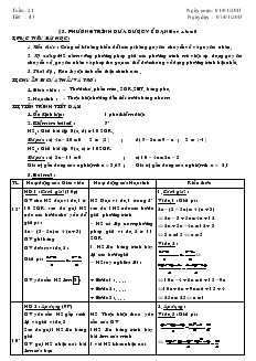 Giáo án Đại số 8 - Học kỳ II - Tuần 21 - Tiết 43, 44