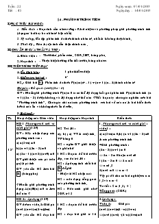 Giáo án Đại số 8 - Học kỳ II - Tuần 22 - Tiết 45, 46