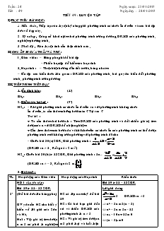 Giáo án Đại số 8 - Học kỳ II - Tuần 24 - Tiết 49, 50