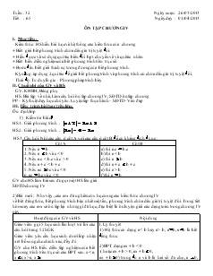 Giáo án Đại số 8 - Học kỳ II - Tuần 32 - Tiết 65, 66