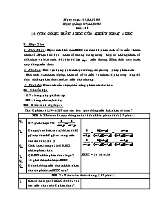 Giáo án Đại số 8 năm học 2005- 2006 Tiết 26 Quy đồng mẫu thức của nhiểu phân thức