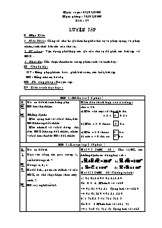 Giáo án Đại số 8 năm học 2005- 2006 Tiết 59 Luyện Tập