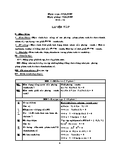 Giáo án Đại số 8 năm học 2006- 2007 Tiết 46 Luyện Tập
