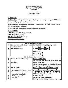 Giáo án Đại số 8 năm học 2006- 2007 Tiết 49 Luyện Tập