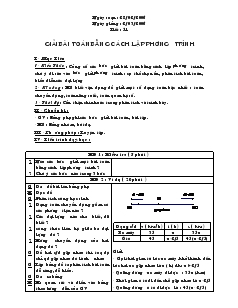 Giáo án Đại số 8 năm học 2006- 2007 Tiết 51 Giải bài toán bằng cách lập phương trình