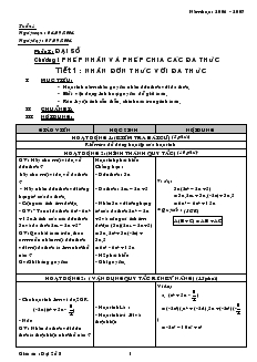 Giáo án Đại số 8 năm học 2006- 2007 từ tuần 1 đến tuần 4