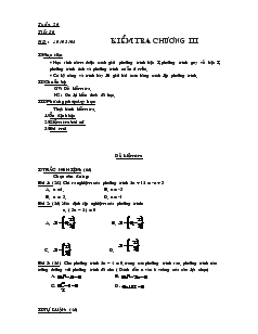 Giáo án Đại số 8 năm học 2007- 2008 Tuần 26 Tiết 56 Kiểm tra chương III