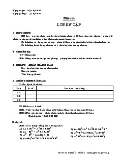 Giáo án Đại số 8 năm học 2007 Tiết 12 Luyện tập