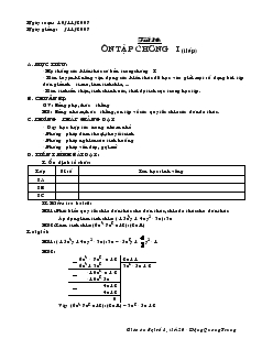 Giáo án Đại số 8 năm học 2007 Tiết 20 Ôn tập chương I (tiếp)