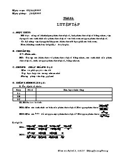 Giáo án Đại số 8 năm học 2007 Tiết 25 Luyện tập