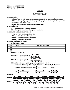 Giáo án Đại số 8 năm học 2007 Tiết 31 Luyện tập