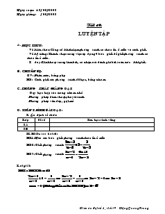 Giáo án Đại số 8 năm học 2007 Tiết 49 Luyện tập