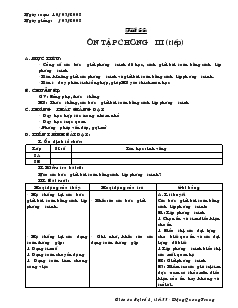 Giáo án Đại số 8 năm học 2007 Tiết 55 Ôn tập chương III (tiếp)