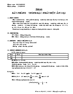 Giáo án Đại số 8 năm học 2007 Tiết 62 Bất phương trình bậc nhất một ẩn (tiếp)