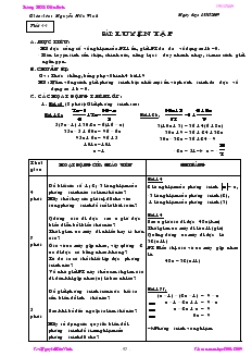 Giáo án Đại số 8 năm học 2008- 2009 Tiết 44 Luyện tập