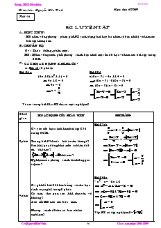 Giáo án Đại số 8 năm học 2008- 2009 Tiết 46 Luyện tập