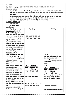 Giáo án Đại số 8 năm học 2010- 2011 Tiết 24 Quy đồng mẫu thức nhiều phân thức