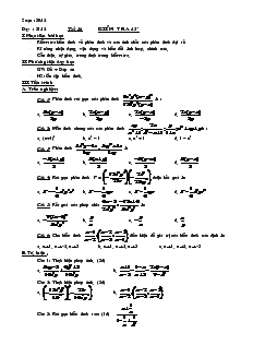 Giáo án Đại số 8 năm học 2010- 2011 Tiết 36 Kiểm tra 45 phút