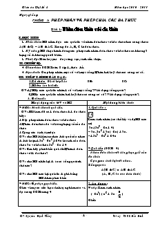 Giáo án Đại Số 8 năm học 2010 - 2011 Trường THCS Bắc Bình