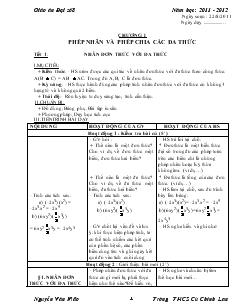 Giáo án Đại số 8 năm học 2011 - 2012 Trường THCS Cù Chính Lan