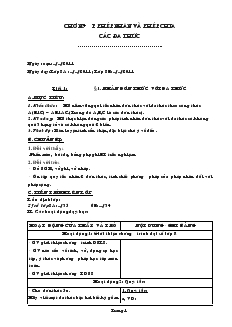 Giáo án Đại số 8 năm học 2011- 2012