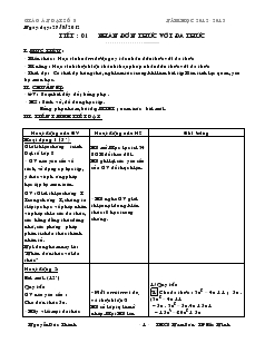 Giáo án Đại số 8 năm học 2012 - 2013 - Học kỳ I