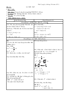 Giáo án Đại số 8 năm học 2012- 2013  Tiết 12 Luyện Tập
