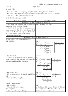Giáo án Đại số 8 năm học 2012- 2013  Tiết 18 Luyện Tập