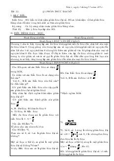 Giáo án Đại số 8 năm học 2012- 2013  Tiết 22 Phân thức đại số