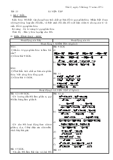 Giáo án Đại số 8 năm học 2012- 2013  Tiết 25 Luyện Tập
