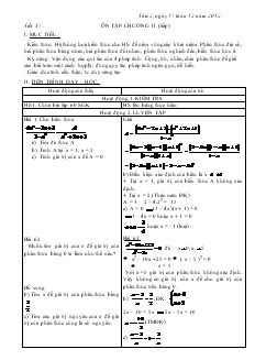 Giáo án Đại số 8 năm học 2012- 2013  Tiết 37 Ôn tập chương II (tiếp)