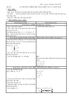 Giáo án Đại số 8 năm học 2012- 2013  Tiết 42 Phương trình bậc nhất một ẩn và cách giải
