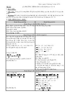 Giáo án Đại số 8 năm học 2012- 2013  Tiết 43 Phương trình đưa về dạng ax + b = 0