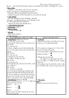 Giáo án Đại số 8 năm học 2012- 2013  Tiết 54 Ôn tập chương III, thực hành sử dụng máy tính bỏ túi (tiết 1)