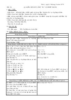 Giáo án Đại số 8 năm học 2012- 2013  Tiết 58 Liên hệ giữa thứ tự và phép nhân