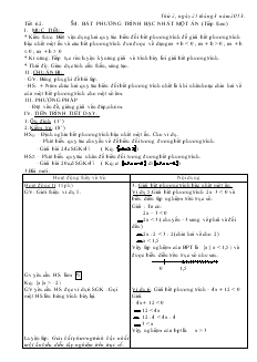 Giáo án Đại số 8 năm học 2012- 2013  Tiết 62 Bất phương trình bậc nhất một ẩn (tiếp theo)