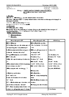 Giáo án Đại số 8 năm học: 2013 - 2014