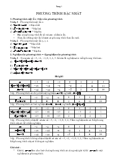 Giáo án Đại số 8 Phương trình bậc nhất