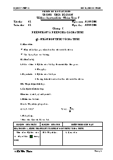 Giáo án Đại số 8 - Tiết 01: Nhân, chia đa thức