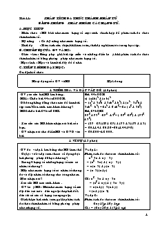 Giáo án Đại số 8 - Tiết 11, 12