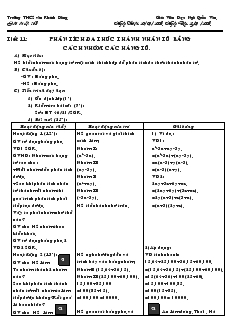 Giáo án Đại số 8 Tiết 11 Phân tích đa thức thành nhân tử bằng cách nhóm các hàng tử