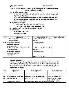 Giáo án Đại số 8 - Tiết 12 - Bài 9: Phân tích đa thức thành nhân tử bằng phương pháp phối hợp nhiều phương pháp